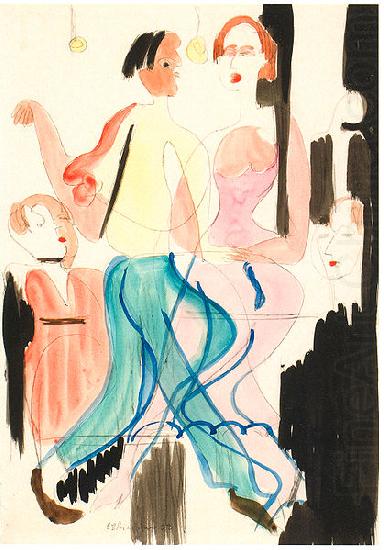 Ernst Ludwig Kirchner Dancing couple - Watercolour and ink over pencil china oil painting image